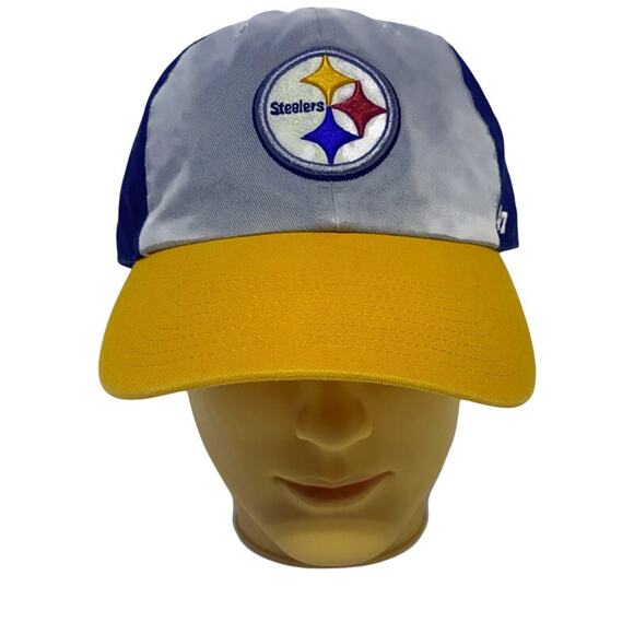 Pittsburgh Steelers Ball Cap Adjustable Black Gray and Gold by 47 Brand - Picture 1 of 6